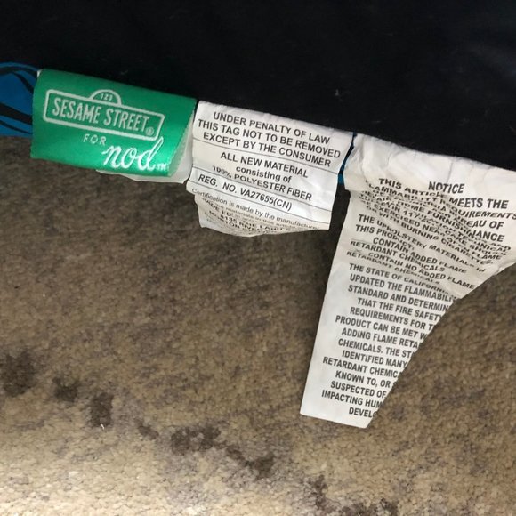 Land of Nod crate & Kids Giant Plush Cookie Monster nap pad - Picture 3 of 5